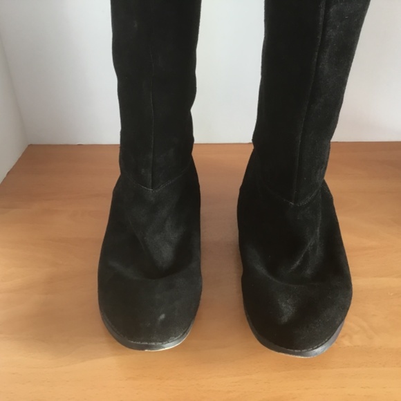 K&M Black Tall Faux Suede Boots 9 - Picture 5 of 8